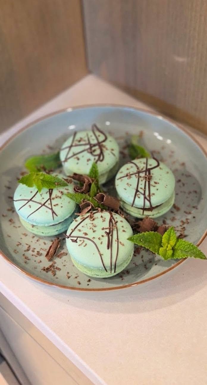 Chocolate Mint Macarons  (dozen)